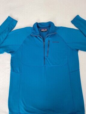 Patagonia R1 1/4 Zip Blue pullover and technical grid fleece fabric Euc Large